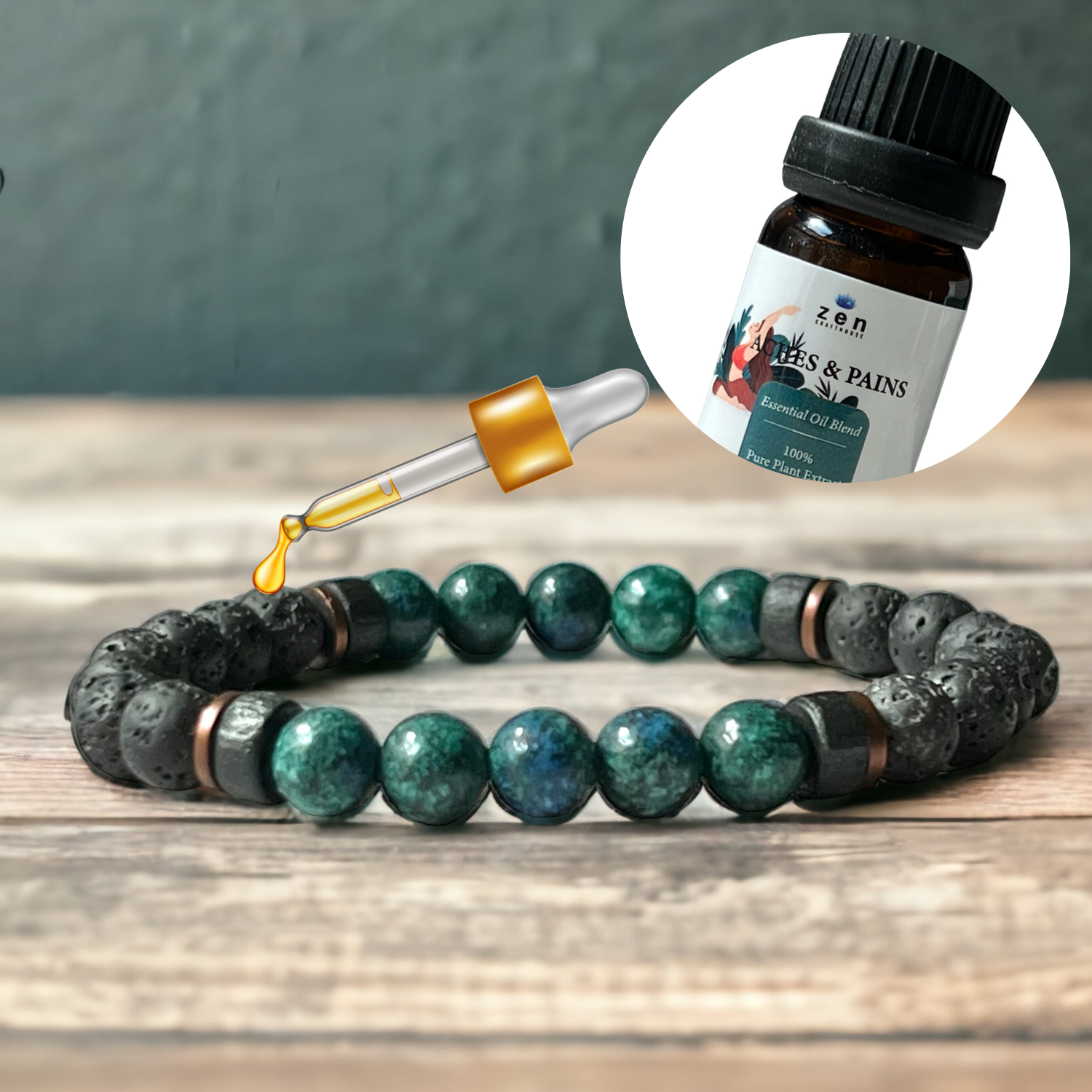 Pain Relief Crystal Aromatherapy Bracelet Set