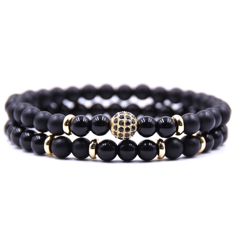 Onyx Disco Ball Bracelets - Blocking Negativity and Patience