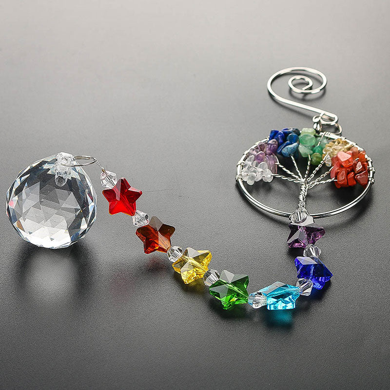 Df 98 Rainbow  7 Chakras Handmade Suncatcher