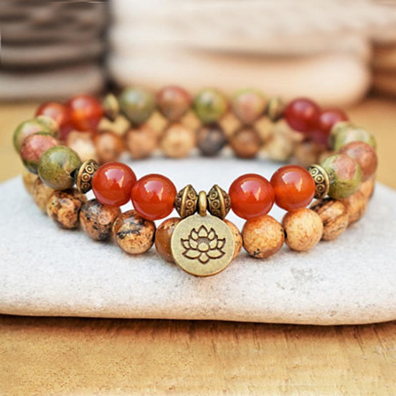"Positive change" Stone Bracelets Set