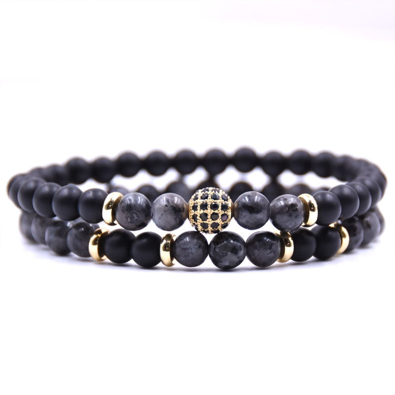Black Jasper Disco Ball Bracelets - Courage and Inner Strength