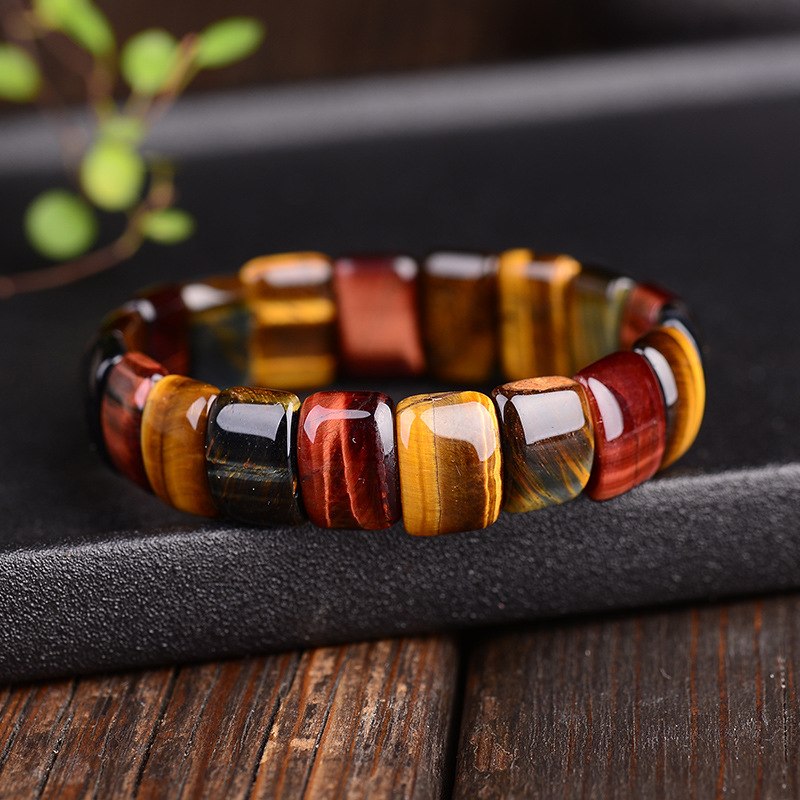 Df Colorful Tiger Eyes Stone Bracelet