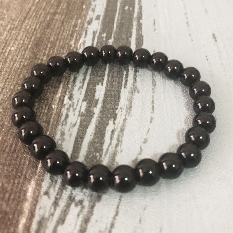 Onyx, Rhodonite and Rose Quartz Charm Bracelet