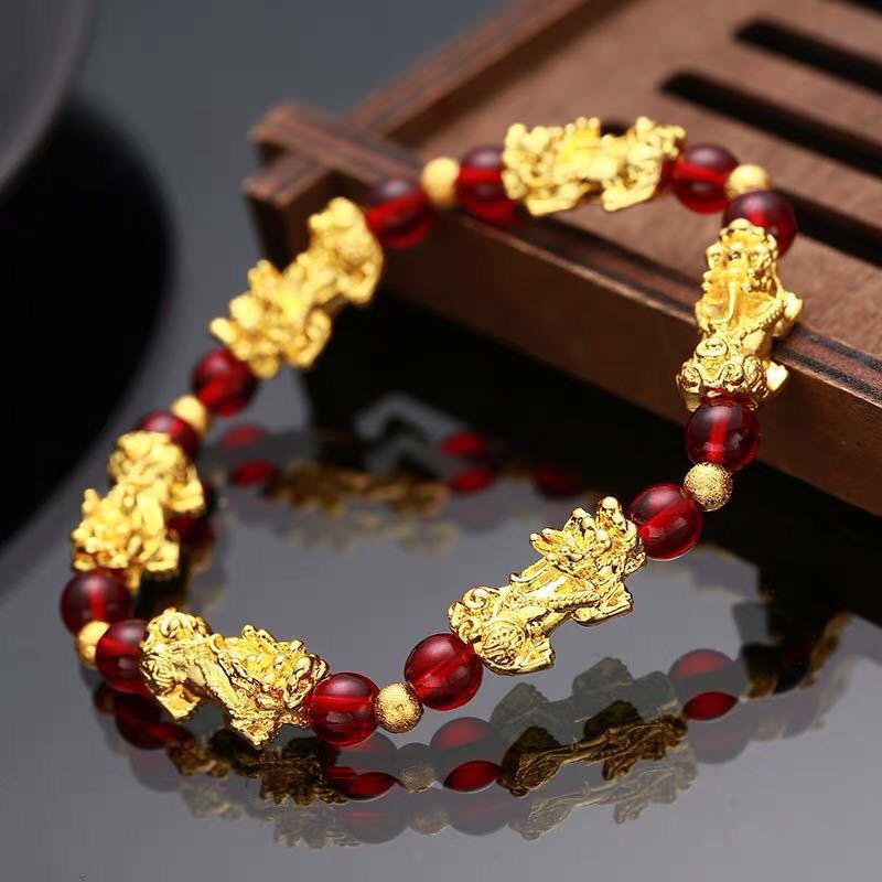 Natural Garnet Luck & Good Fortune Bracelet