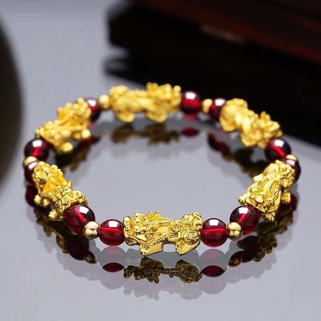 Natural Garnet Luck & Good Fortune Bracelet