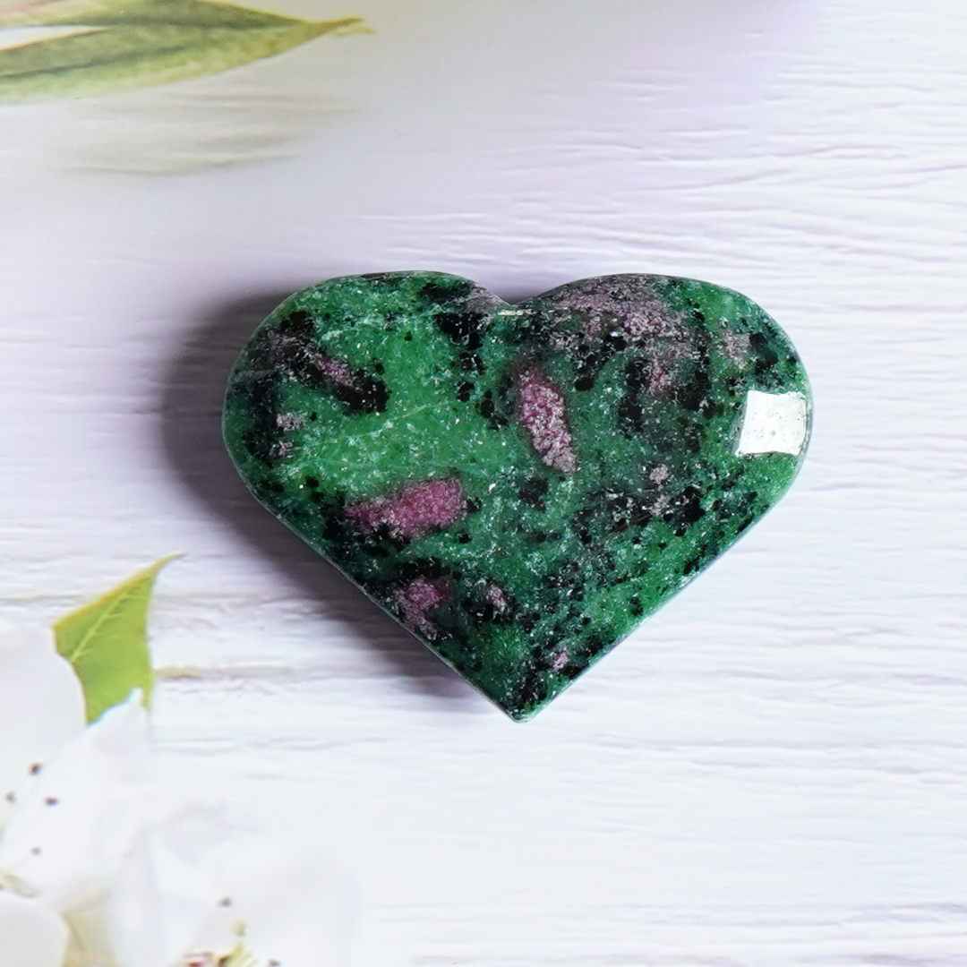Ruby in Zoisite Emotional Healing Crystal Heart