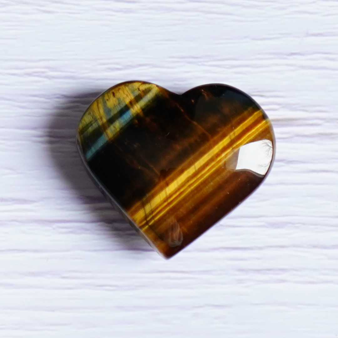 Tiger Eye Protection & Confidence Crystal Heart