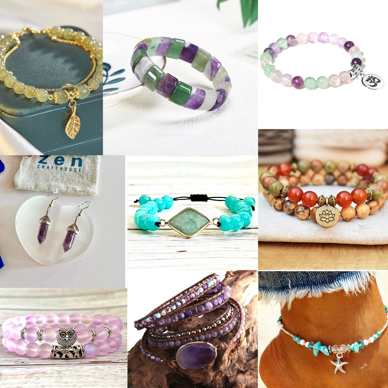 Chakra Healing Program: Monthly Crystal Jewelry & Essential Oils (Third Eye Chakra)