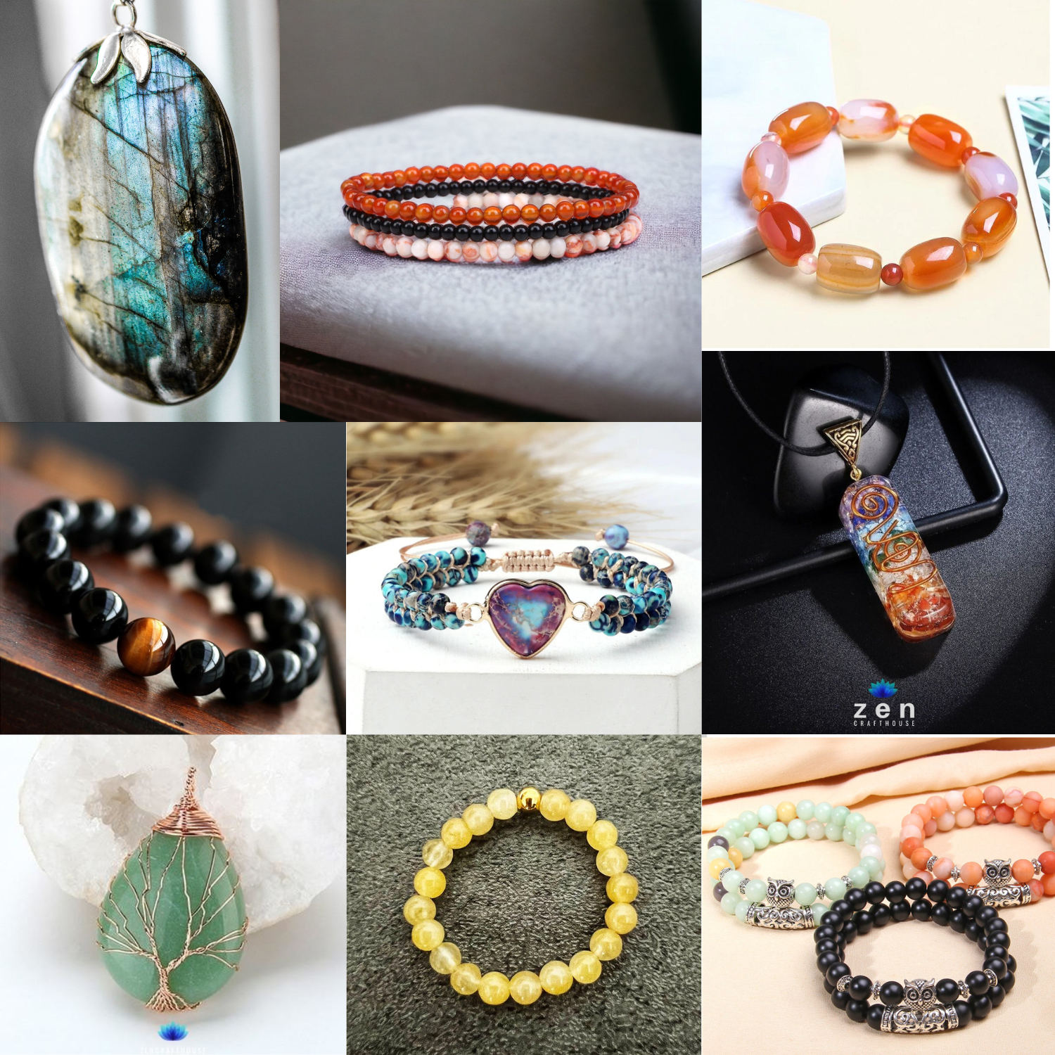 Chakra Healing Program: Monthly Crystal Jewelry & Essential Oils (Solar Plexus Chakra)