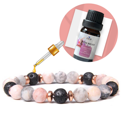 Stress Relief Crystal Aromatherapy Bracelet Set