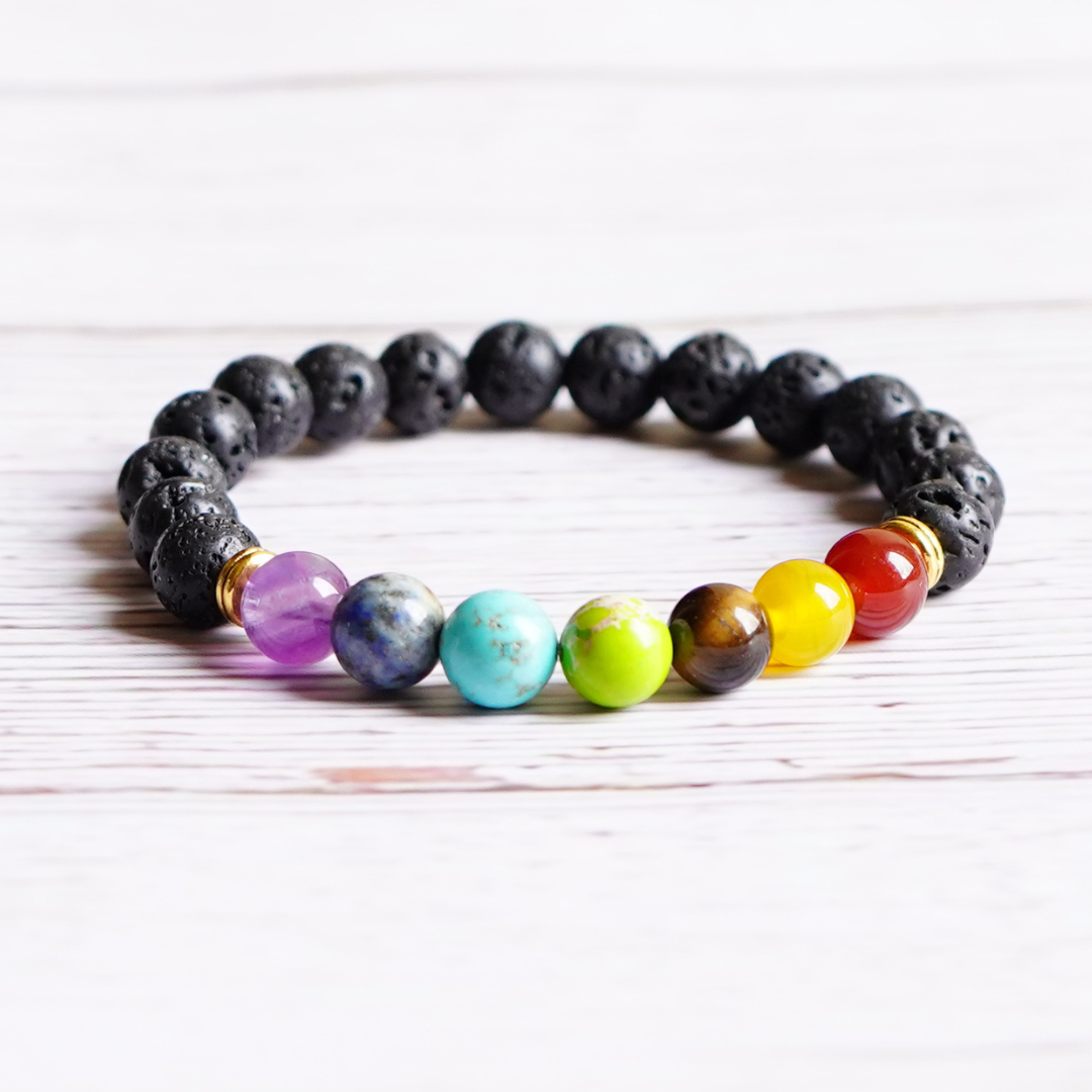 7 Chakra Lava Stone Ethereal Energy Bracelet - All Blessings
