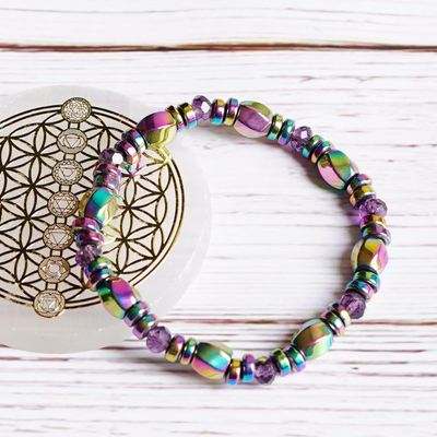 Magnetic Therapy Bracelet - Blue and Purple