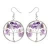 Amethyst Tree Of Life Chakra Earrings