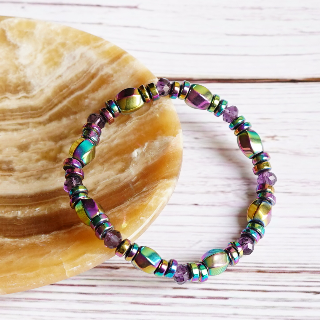 Magnetic Therapy Bracelet - Blue and Purple