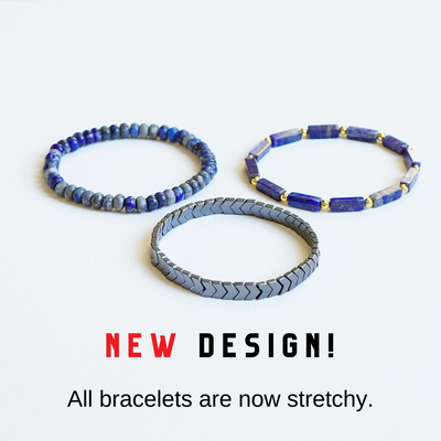 Lapis Lazuli & Hematite Pain Relief Bracelet Pack (Set Of 3)