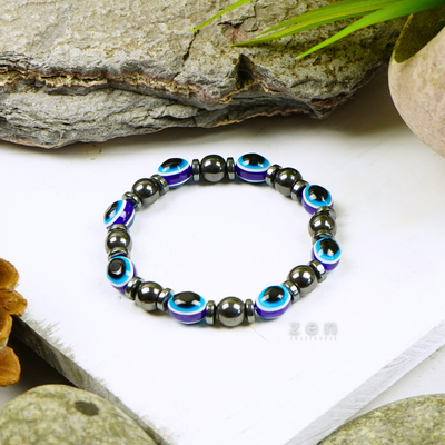 Blue Evil Eye Hematite Omni Protection Bracelet