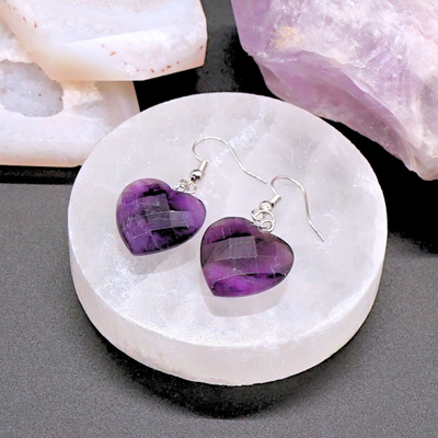 Amethyst Dreamy Heart Earrings