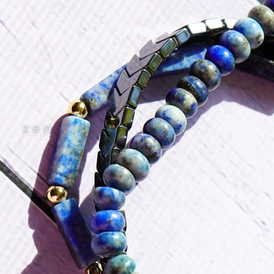 Lapis Lazuli & Hematite Pain Relief Bracelet Pack (Set Of 3)