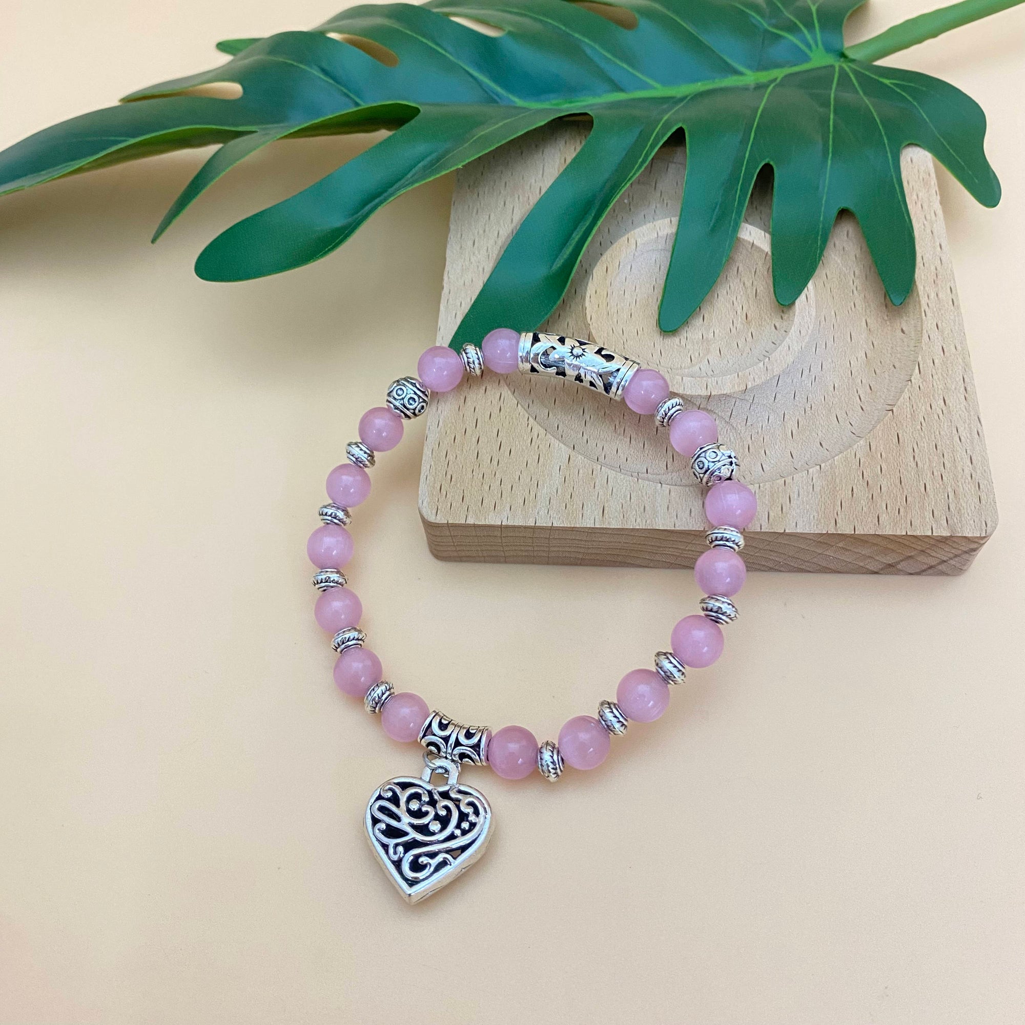 Pink Cat Eye New Beginnings & Prosperity Bracelet