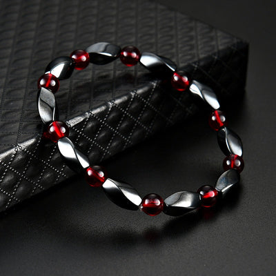 Magnetic Therapy Bracelet Black and Fire Engine