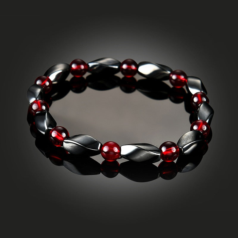 Magnetic Therapy Bracelet Black and Fire Engine
