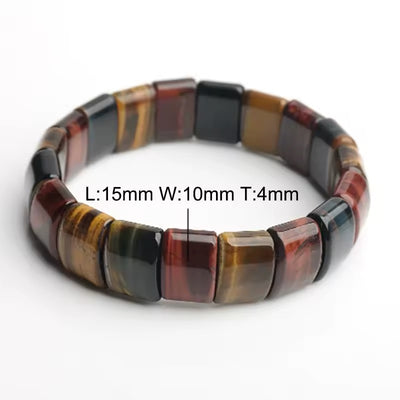 Triple Power Red, Yellow & Blue Tiger Eye Bracelet