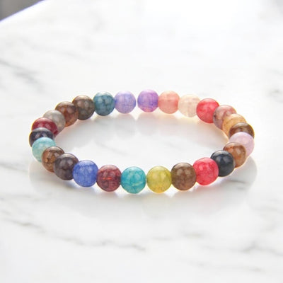 Color Therapy 7-Color Cracked Agate Crystal Bracelet
