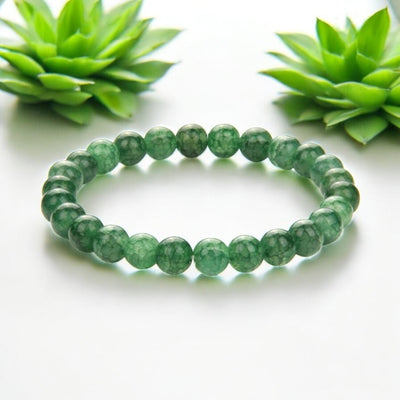 Green Weathered Agate Crystal Bracelet Stone Handmade