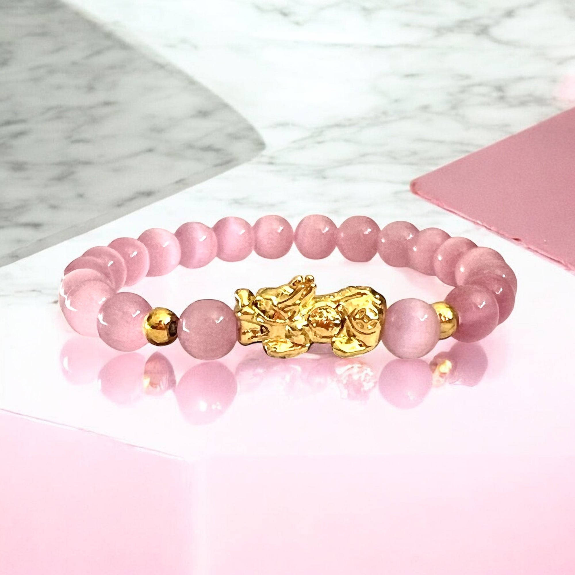 Pink Cat Eye Pixiu Bracelet