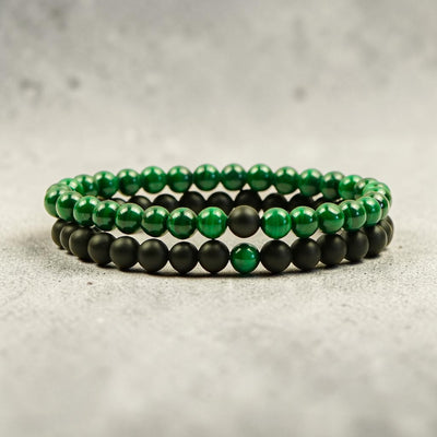 Emotional Balance & Protection Malachite & Black Onyx Bracelets