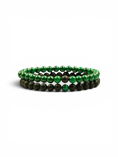 Emotional Balance & Protection Malachite & Black Onyx Bracelets