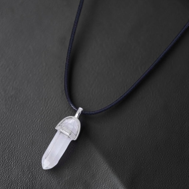 Clear Quartz Hexagon Natural Stone Pendant
