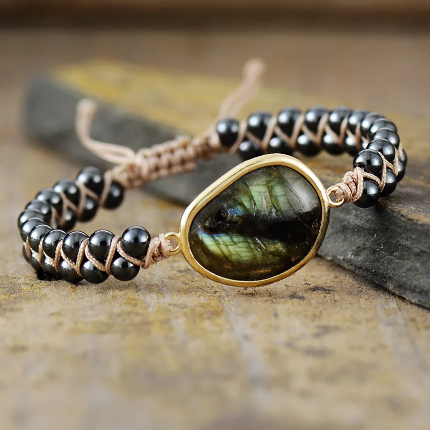 Calming Overative Mind & Protection Labradorite & Hematite Bracelet