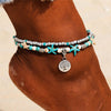 Ocean's Harmony Blue Turquoise Anklet