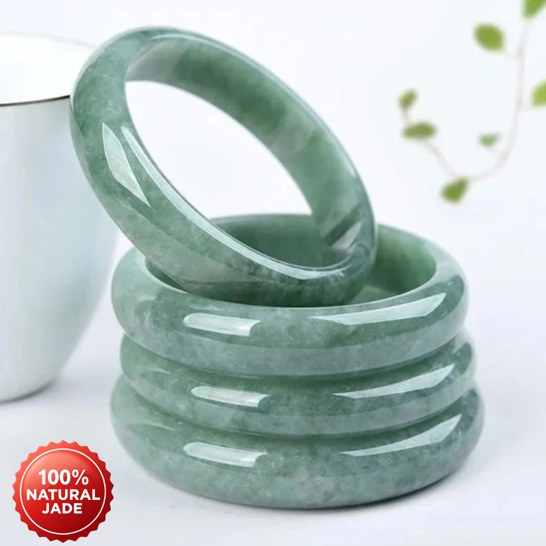 Boundless Blessings Natural Jade Bangle Bracelet