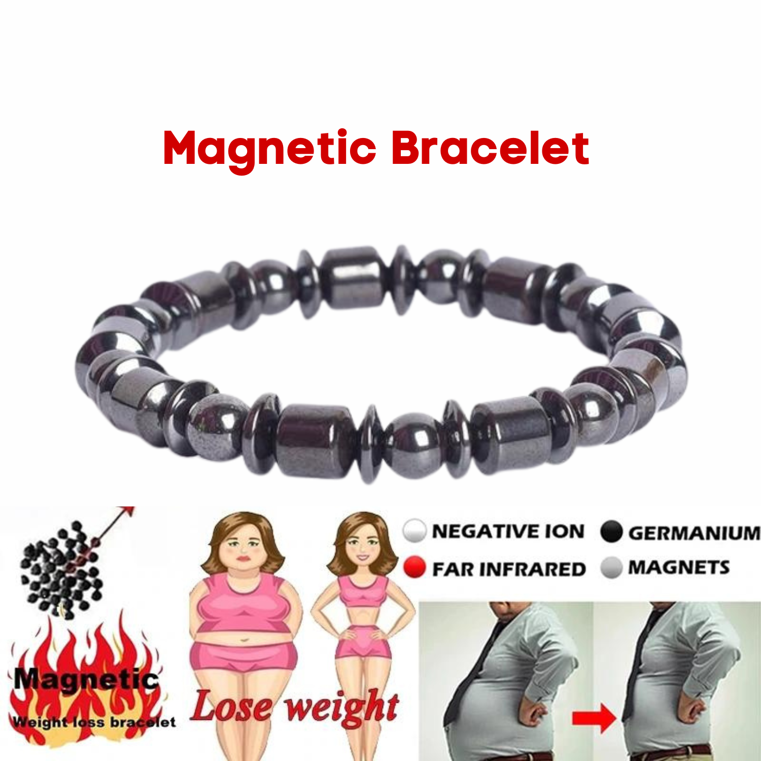Magnetic Hematite Weight Loss & Detox Bracelet