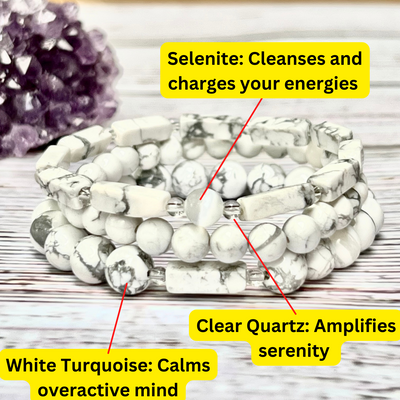 Tranquil Sleep White Turquoise Bracelet Pack (Set Of 3)
