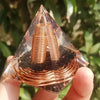 High Vibe Copper & Obsidian Orgonite Pyramid