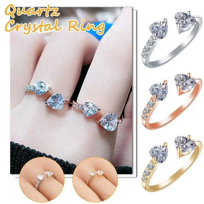 Titanium Ion Therapy Double Heart Ring