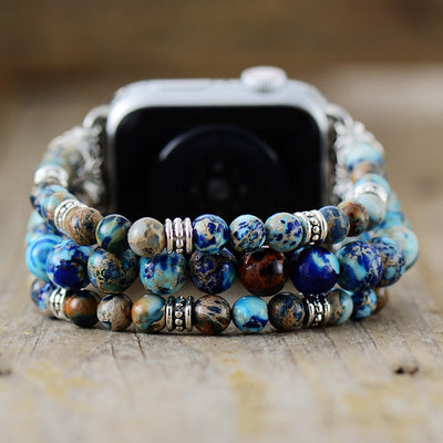 Blue Calm Imperial Jasper & Turquoise Apple Watch Band