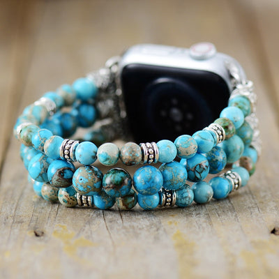 Blue Calm Imperial Jasper & Turquoise Apple Watch Band