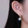 Four Leaf Clover Pearl Drop Elegant Earrings