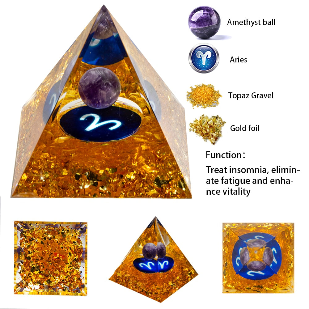Your Zodiac Essence Crystal Pyramid - Aries