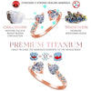Titanium Ion Therapy Double Heart Ring