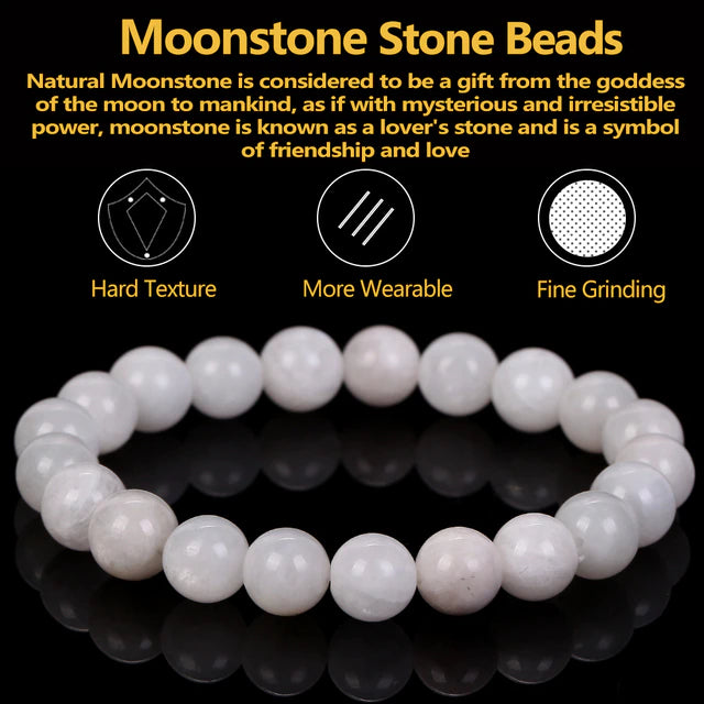 Rainbow Moonstone Beaded Bracelet / Best Crystals For Growth Jewelry –  @pineandjasper