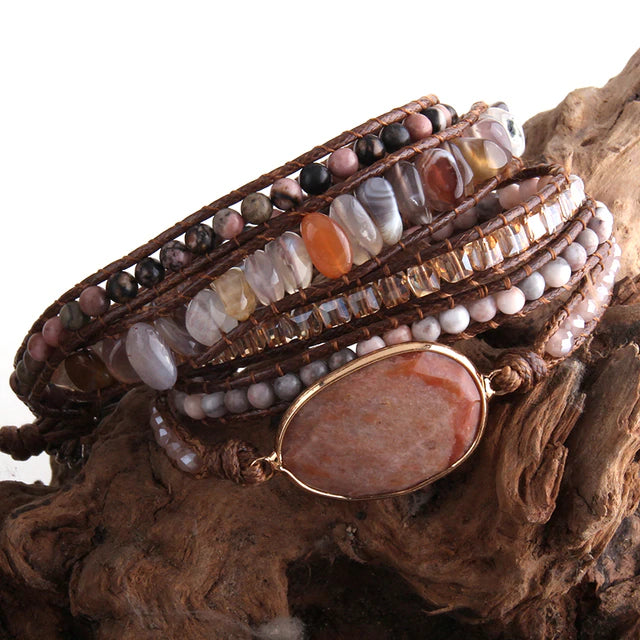 Rhodonite Healing & Compassion Boho Bracelet