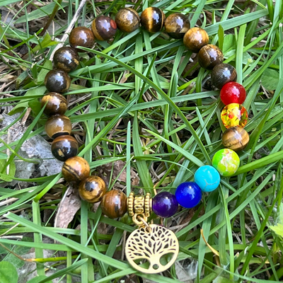 7 Chakra Protection Bracelet With Tiger Eye