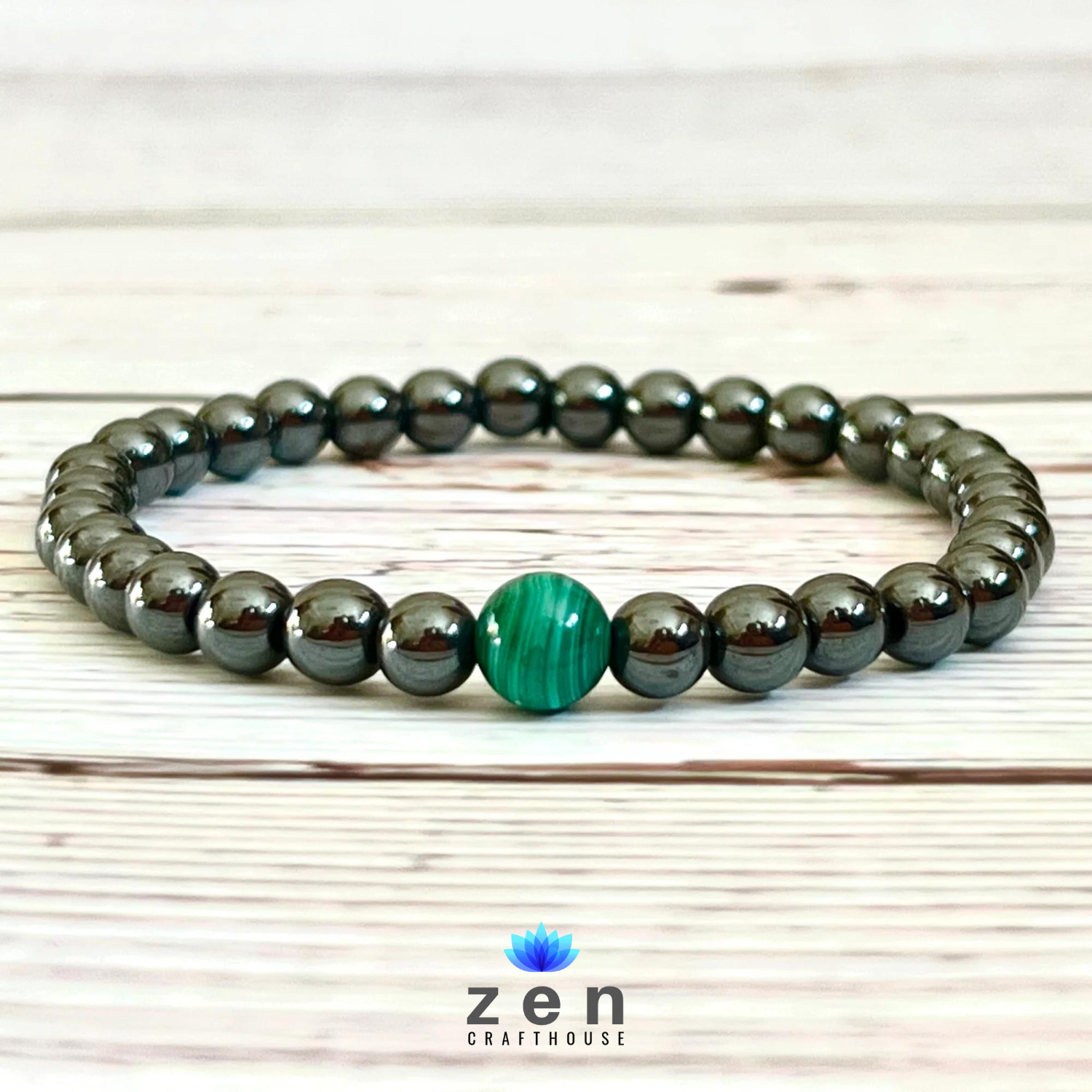 Malachite (孔雀石) & Azurite | Stretchy Cord Healing Crystal Bracelet | Shop  Online – innerblissdesigns