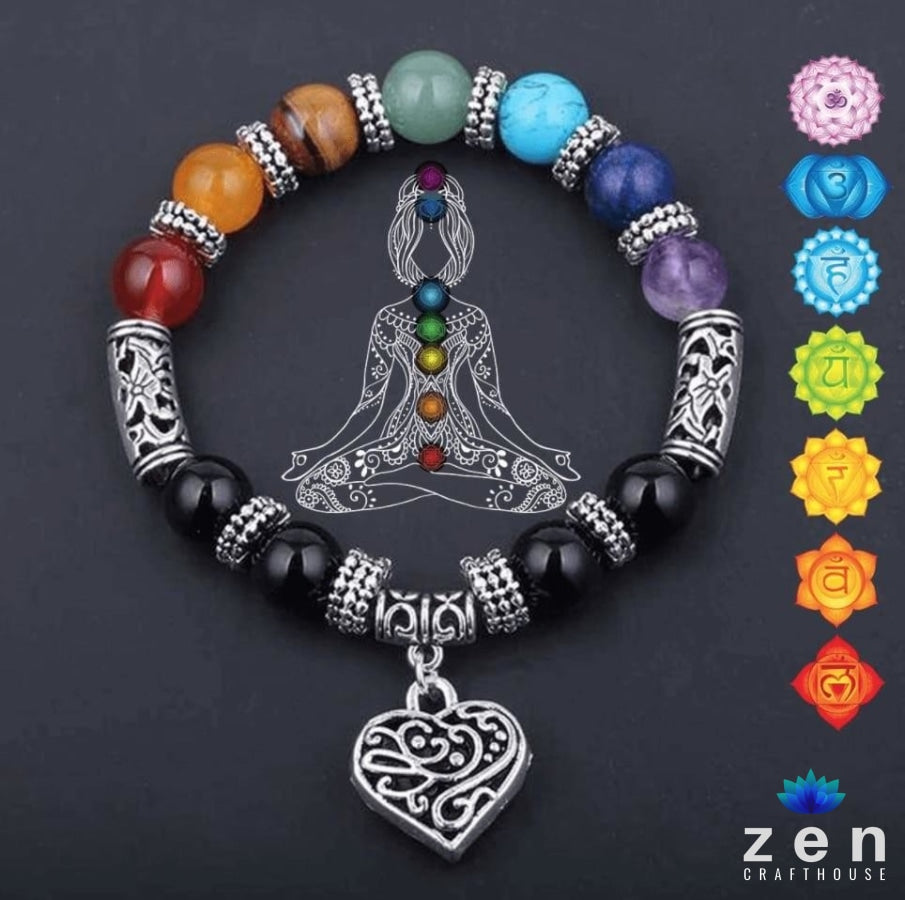7 Chakra Healing Heart Bracelet
