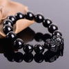Natural Black Obsidian Carved Pixiu Bracelet - Prosperity & Protection